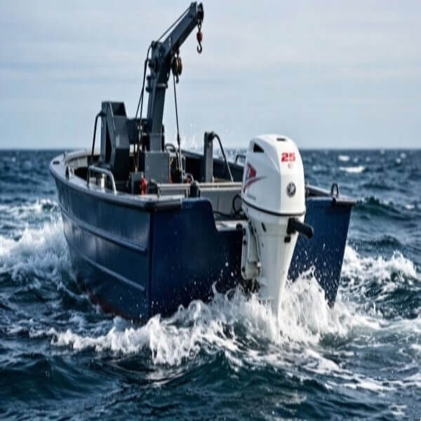 Barcos pesados ​​con motor fueraborda di&eacute;sel marino